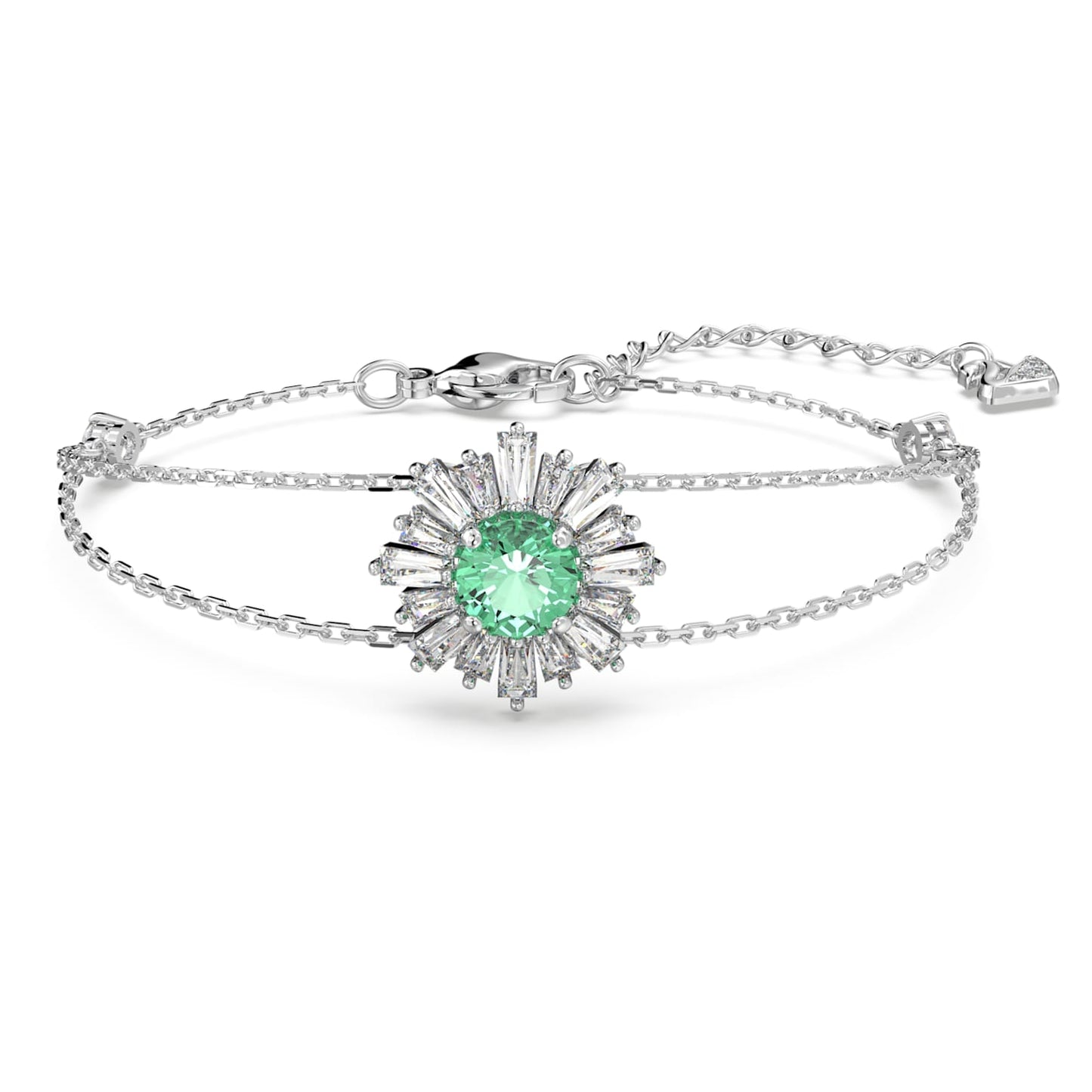 Idyllia bracelet Mixed cuts, Sun, Green, Rhodium plated 5642960