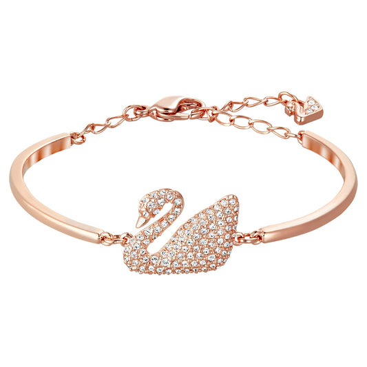 Swan bangle Swan, White, Rose gold-tone plated 5142752