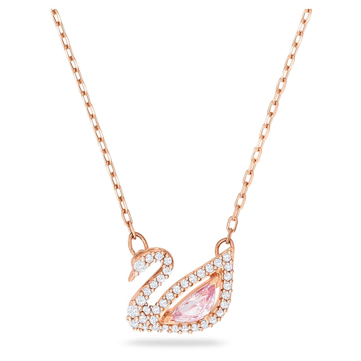 Dazzling Swan necklace Swan, Pink, Rose-gold tone plated 5469989