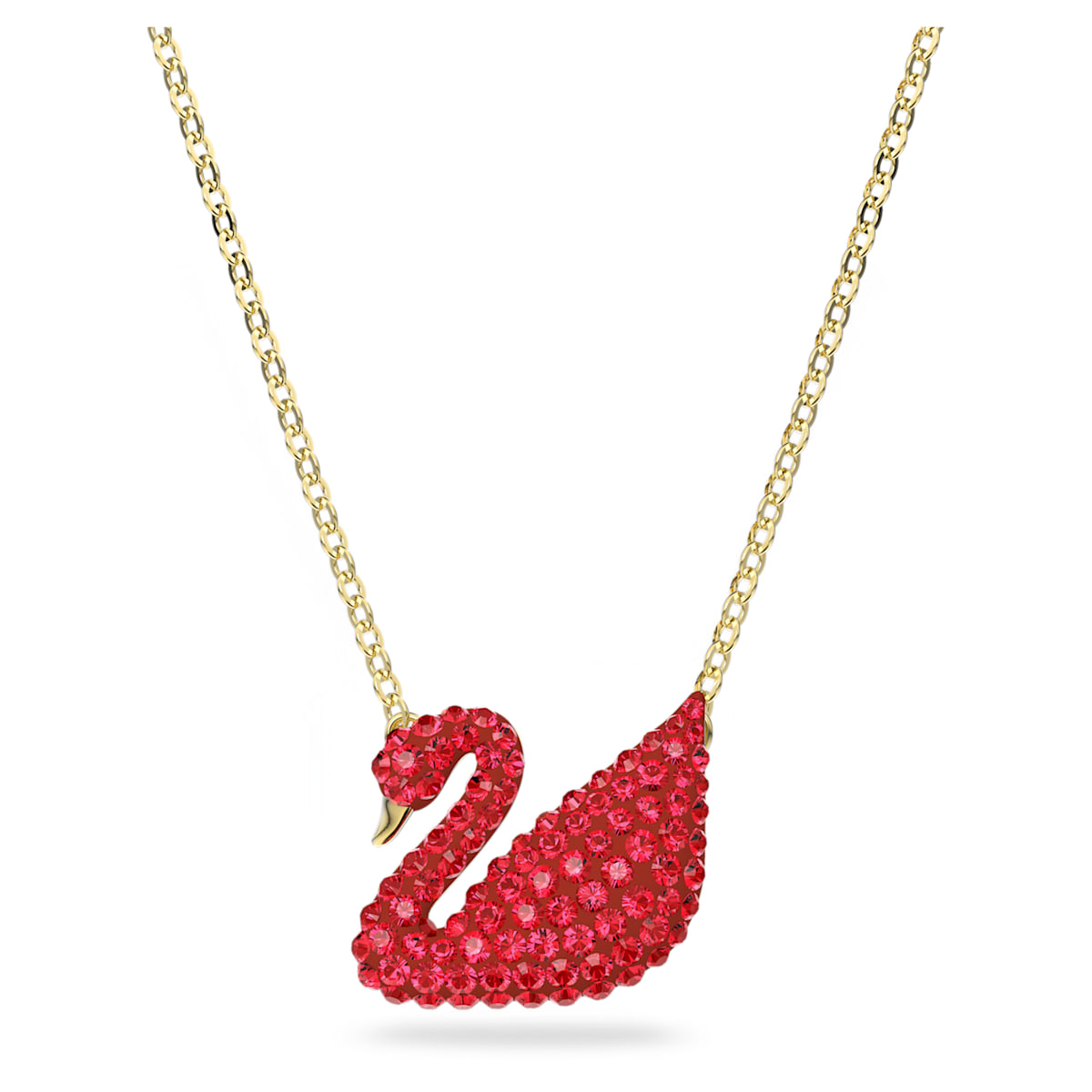 Swarovski Iconic Swan pendant Swan, Red, Gold-tone plated