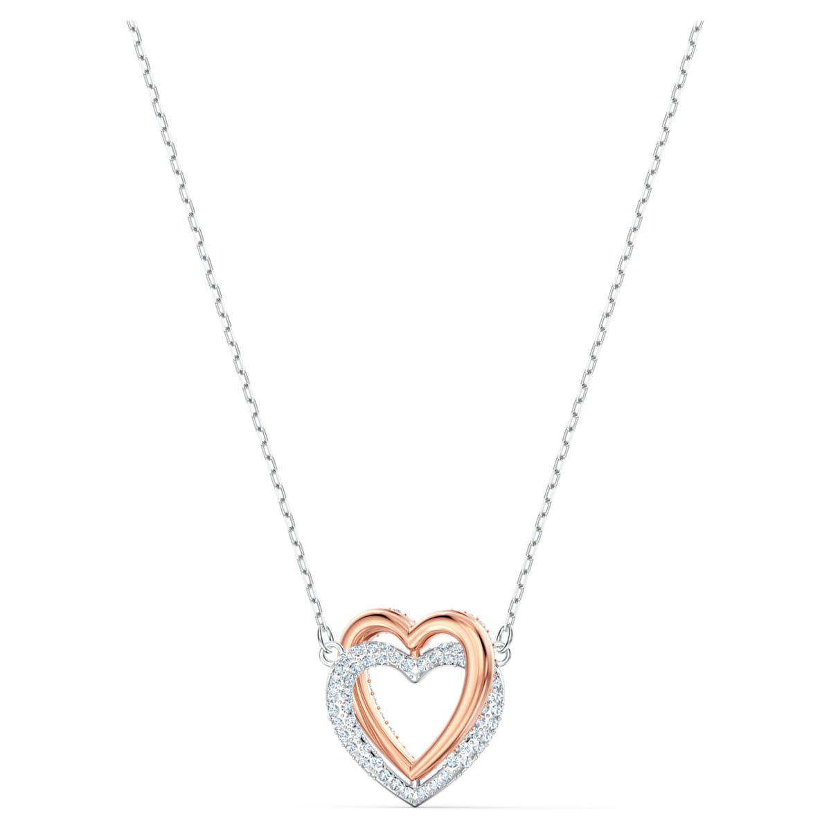 Swarovski Infinity necklace Heart, White, Mixed metal finish