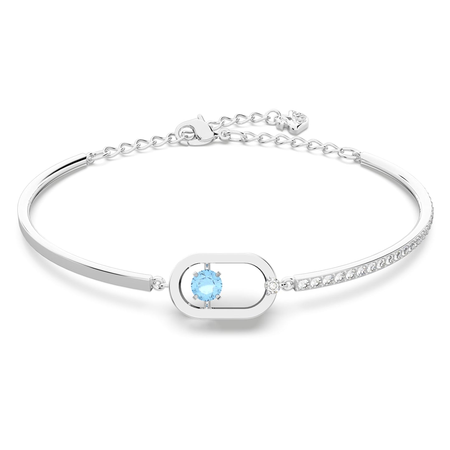 Swarovski Sparkling Dance bracelet Round cut, Oval shape, Blue, Rhodium plated 5646749