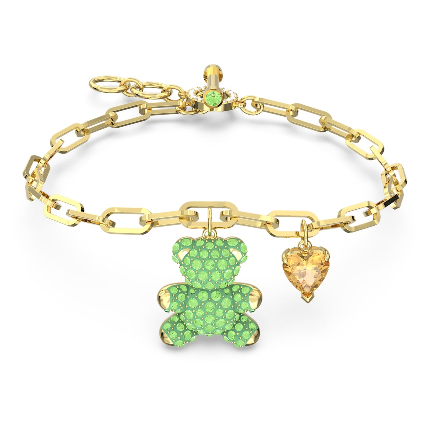 Teddy bracelet Bear, Green, Gold-tone plated 5642977
