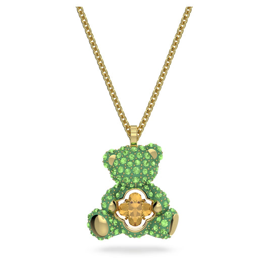 Teddy pendant Bear, Green, Gold-tone plated 5642975