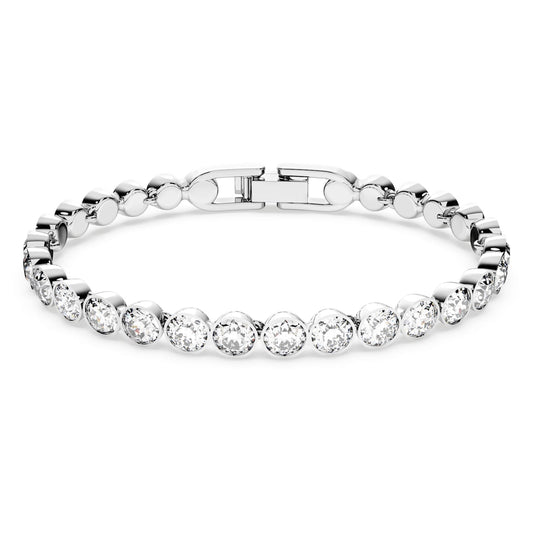 Tennis bracelet Round cut, White, Rhodium plated 1791305